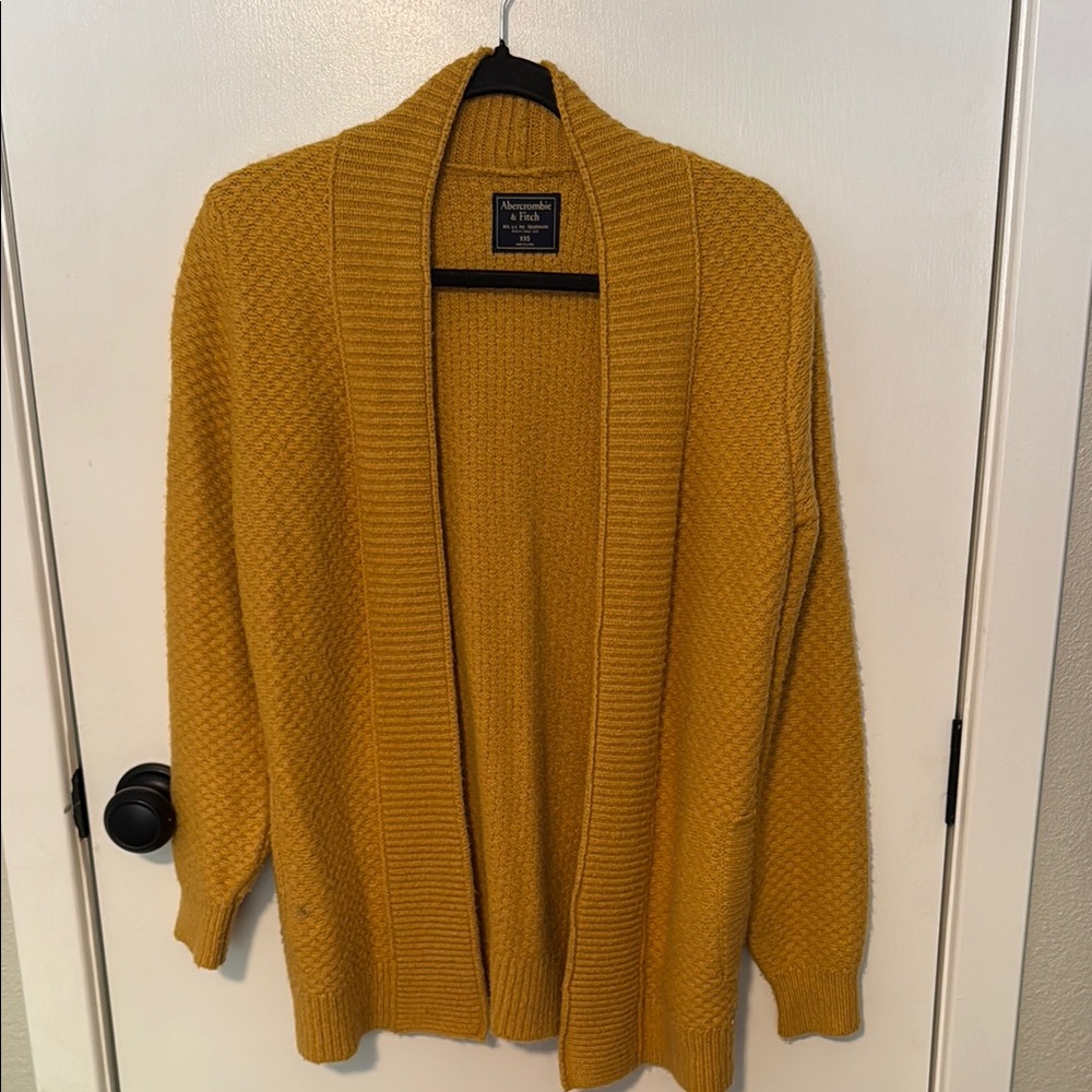 Abercrombie & Fitch Yellow Cardigan Sweater